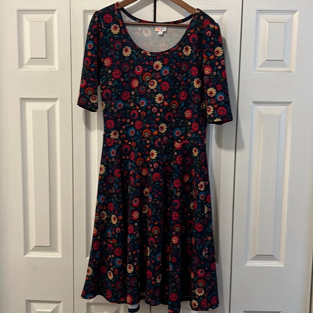 LuLaRoe Nicole Dress Floral Pattern Size XL